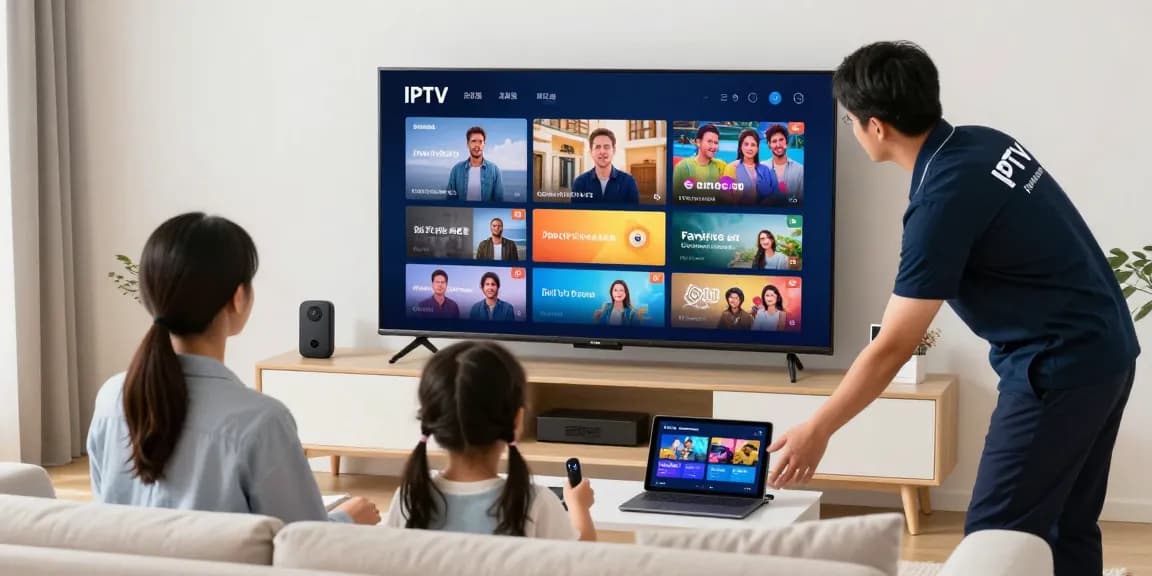 Trusted IPTV Services installation by a professional technician, providing local business and community service.
