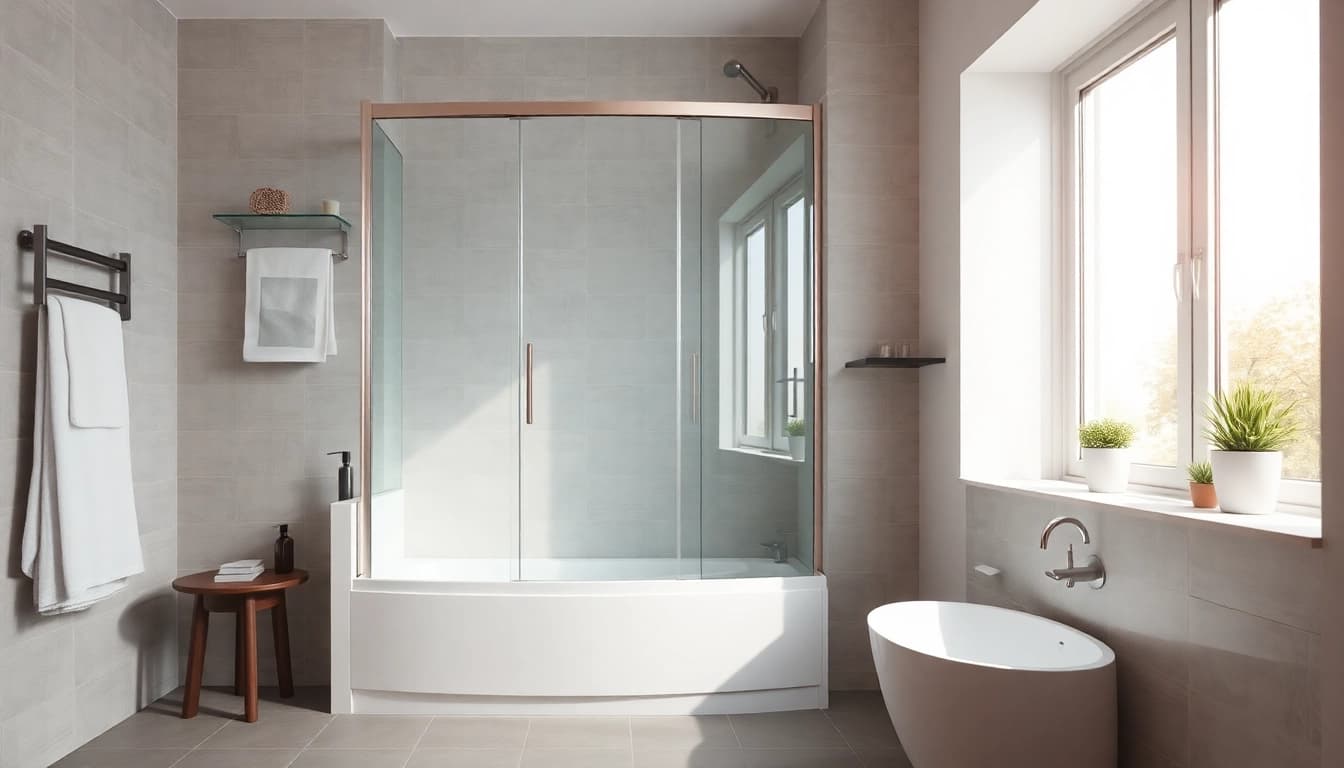 Dusche 100x100 mit modernem Design in einem eleganten Badezimmer
