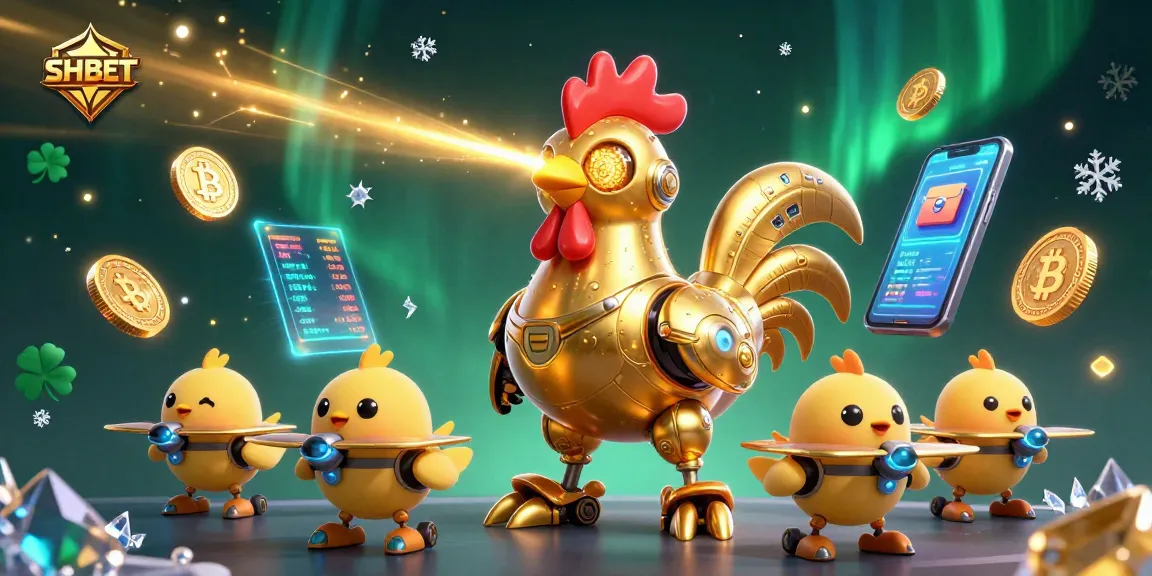 SHBET showcases thrilling casino entertainment with golden robot and baby chick drones