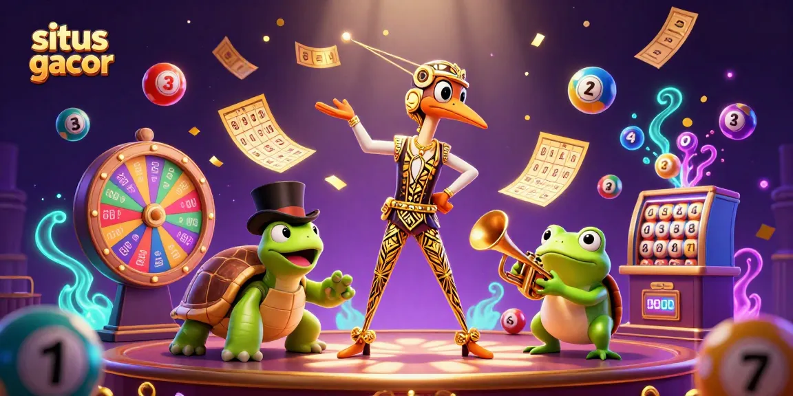 Engage with situs gacor through dynamic bingo games featuring colorful balls and lively characters in an energetic casino scene.