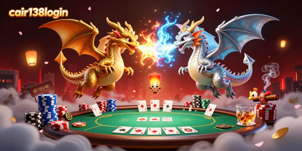 Experience exciting gameplay with cair138login featuring dragons and poker elements in a dynamic casino scene.
