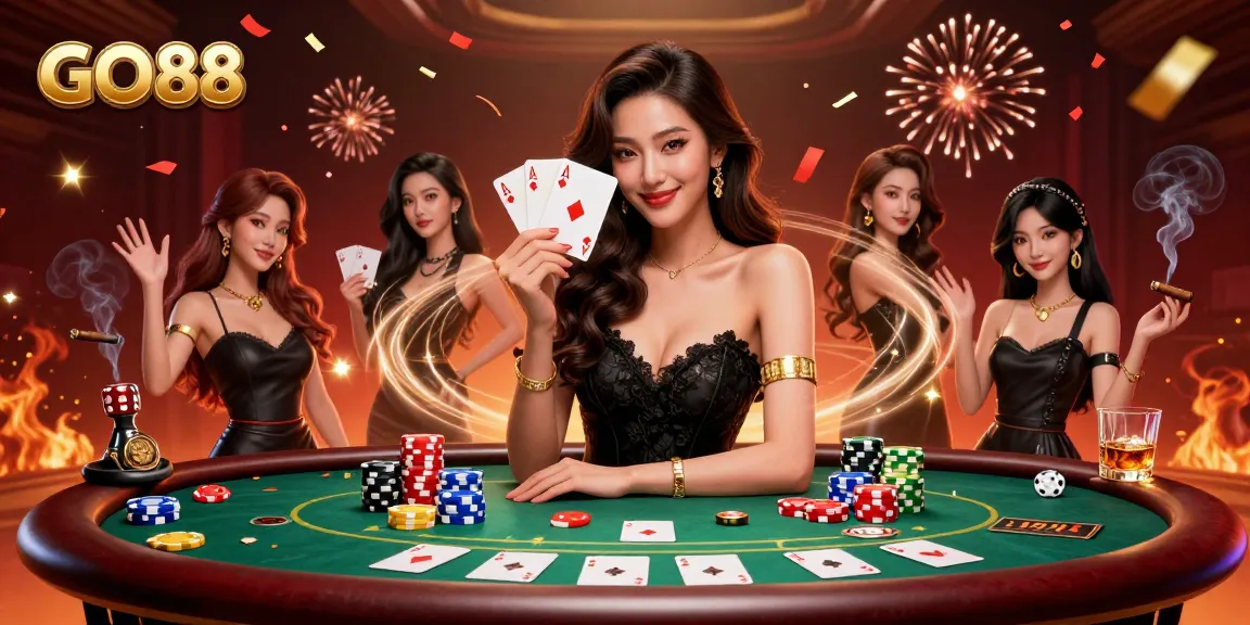 Experience GO88's excitement with stunning cards and vibrant casino visuals.