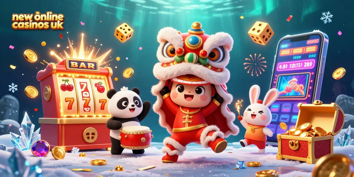 Experience the excitement of new online casinos UK with vibrant visuals of games and celebrations.
