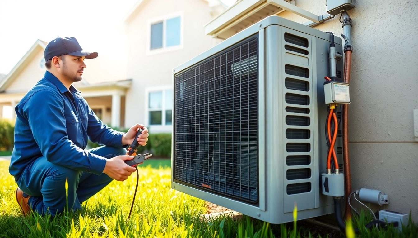 Expert air conditioning repair in Tampa with a technician fixing a unit in a home setting.