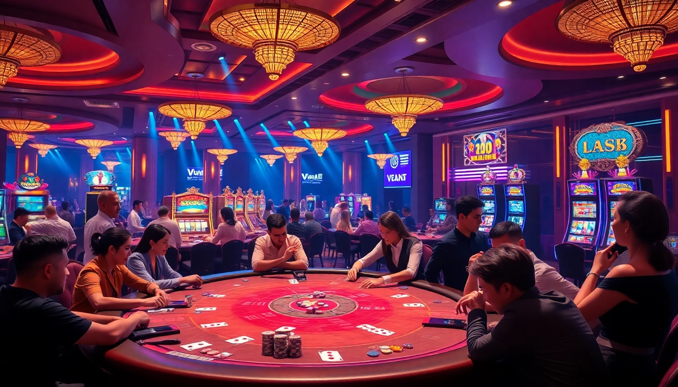 Experience the excitement of gaming at EV88h.us.com with thrilling casino tables and vibrant slot machines.