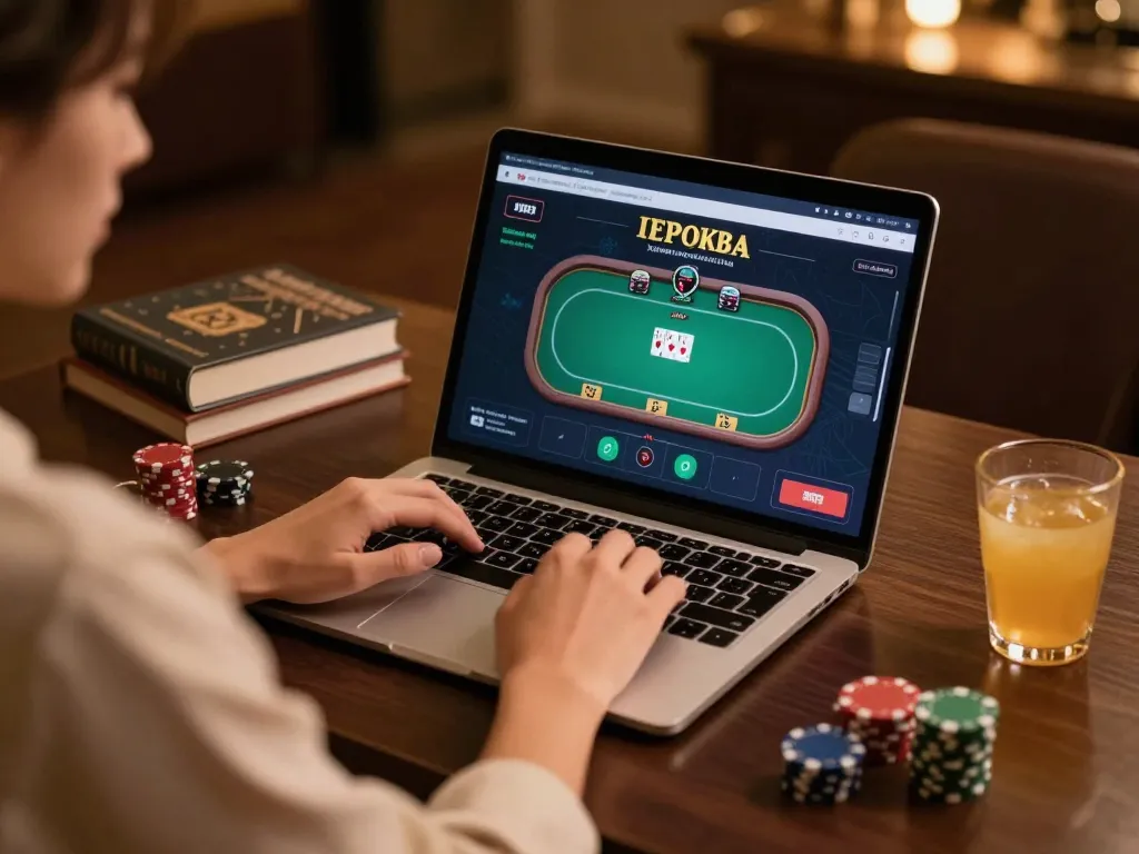 Engaging in online gaming strategy on a laptop at home with 32win32 interface displayed.