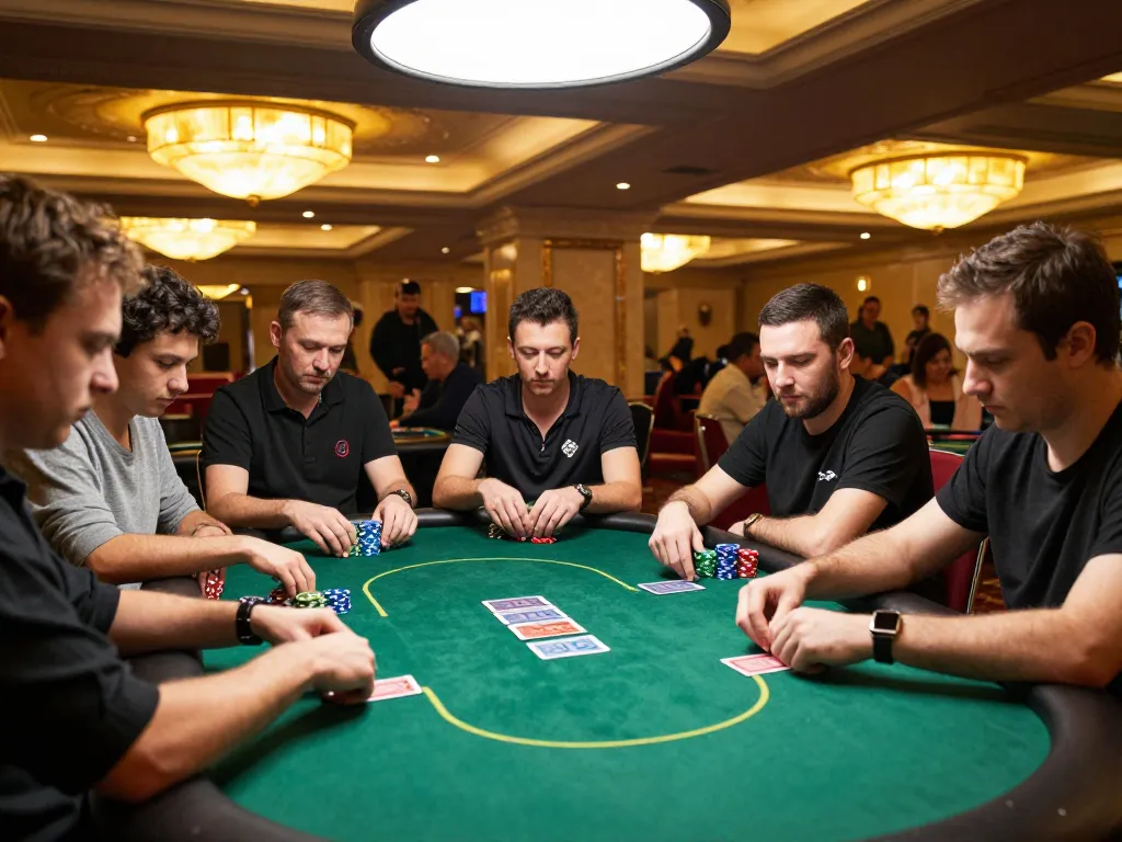 Players competing in a thrilling poker game at SC88 casino, showcasing high-stakes excitement and strategic gameplay