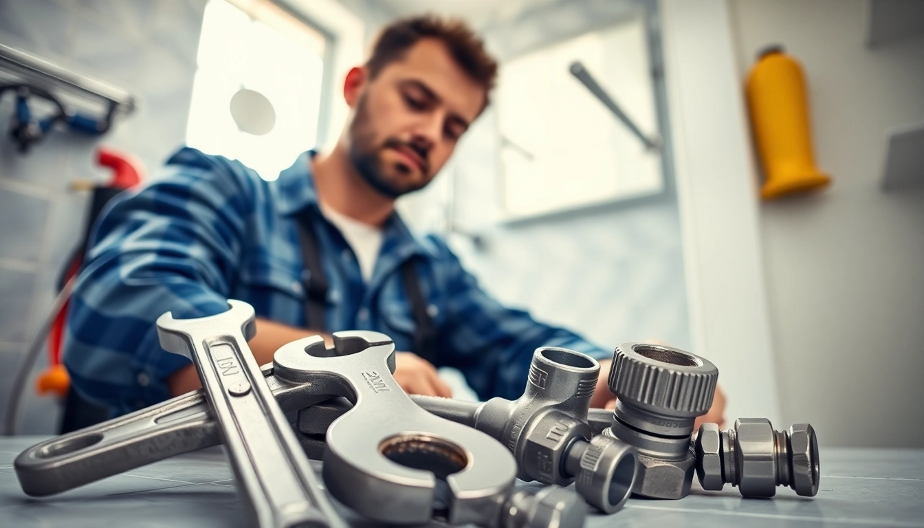 Experienced plumber near me expertly working on bathroom renovations with high-quality tools.