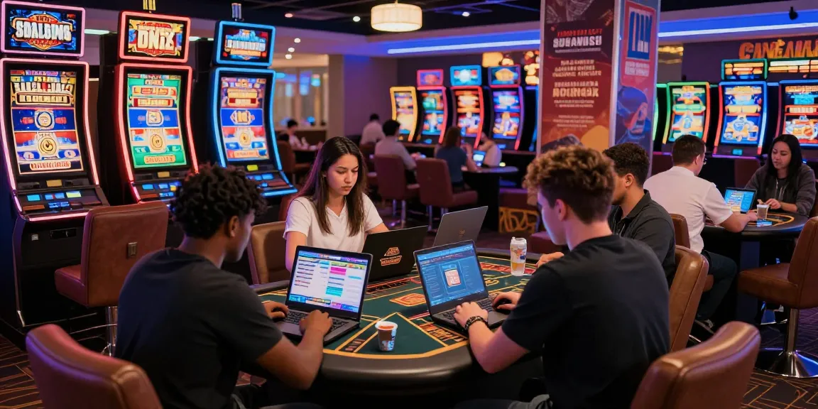 Engaged players at a vibrant online casino exploring games and bonuses at https://mhfe.org.uk, showcasing modern gaming technology.