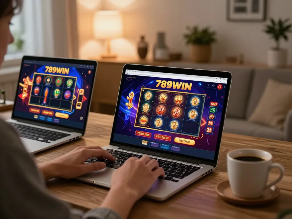 Experience online gaming with 789WIN on a stylish modern setup, showcasing dynamic gameplay interactions.
