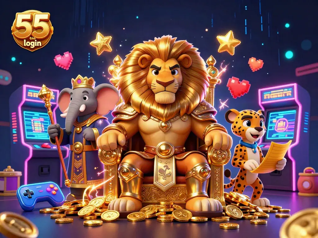Engage with the thrilling 55 club login experience featuring vibrant casino elements and exciting characters.