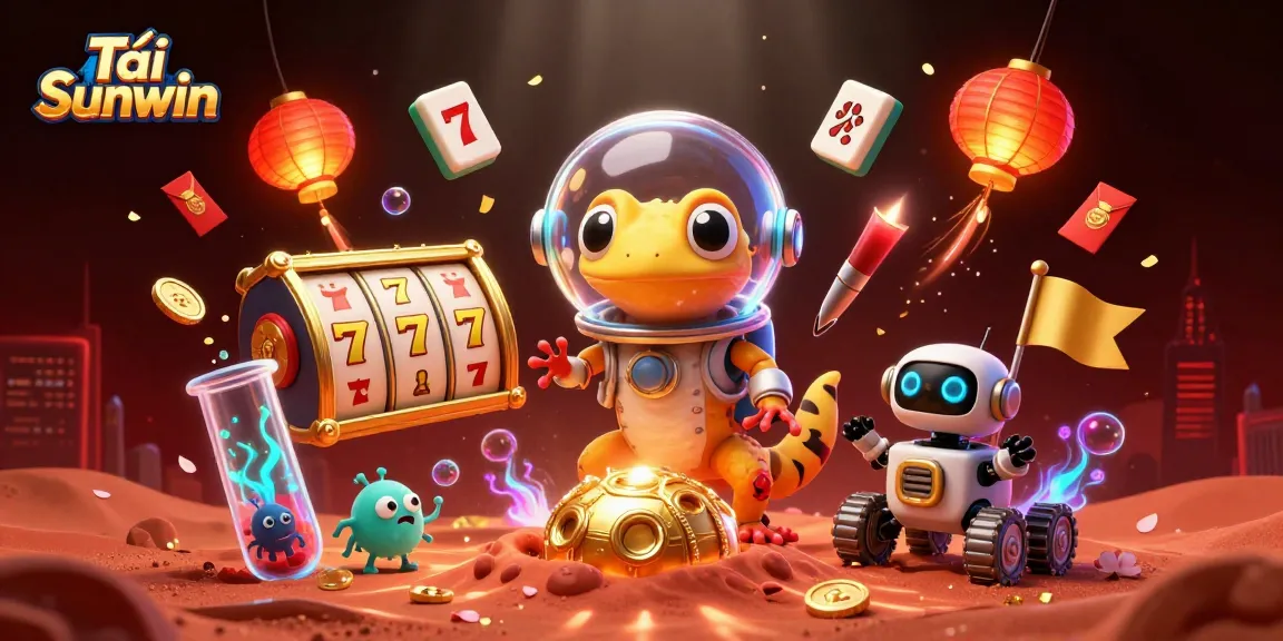 Tải Sunwin and win big in an animated Martian casino with vibrant imagery and winning elements.