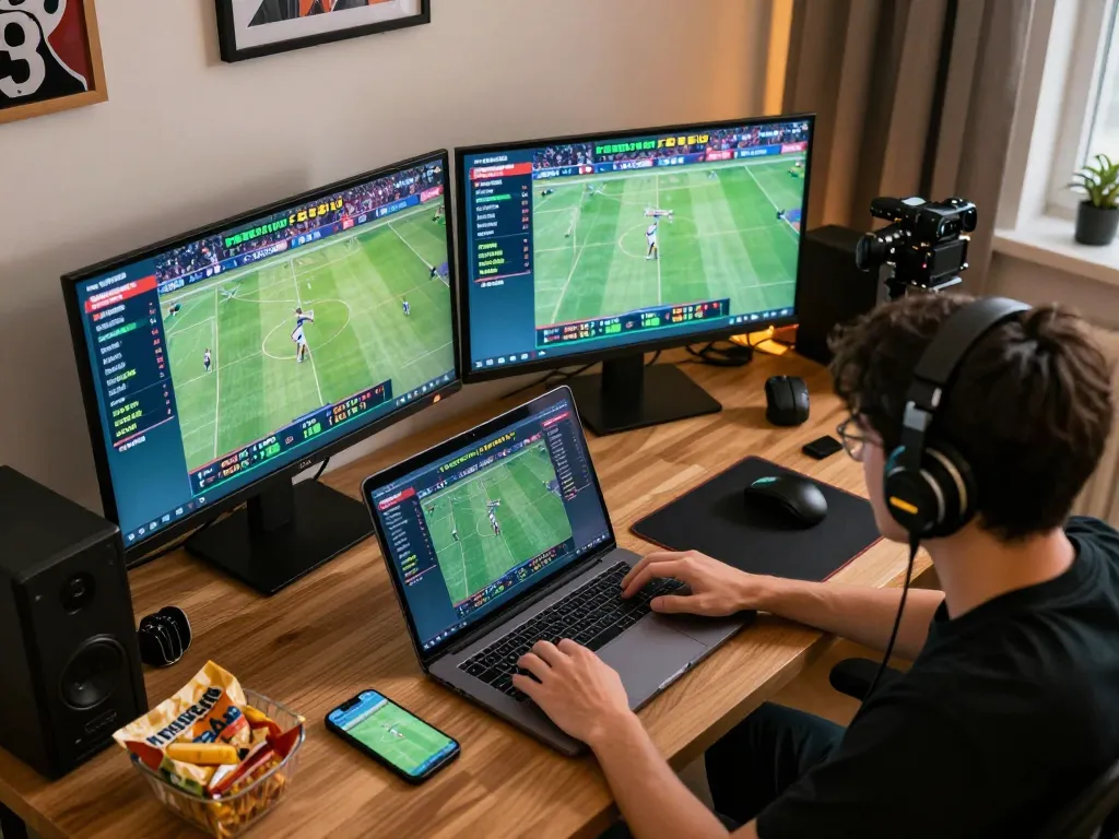 GO8 online sports betting action with multiple screens displaying live events and dynamic odds