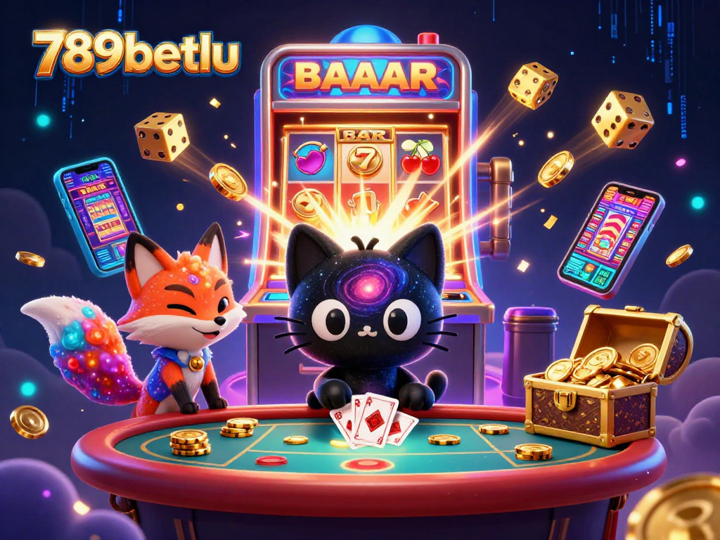 Experience thrilling gameplay with 789betlu, featuring cosmic characters and vibrant casino elements.
