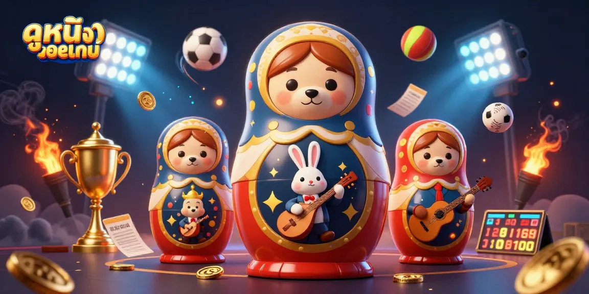 Experience ดูหนังออนไลน์ with animated casino elements and vibrant characters in a dynamic scene.