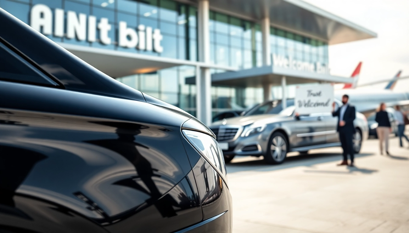 Book reliable Airport Transfers with a luxury vehicle ready for passengers at the airport.