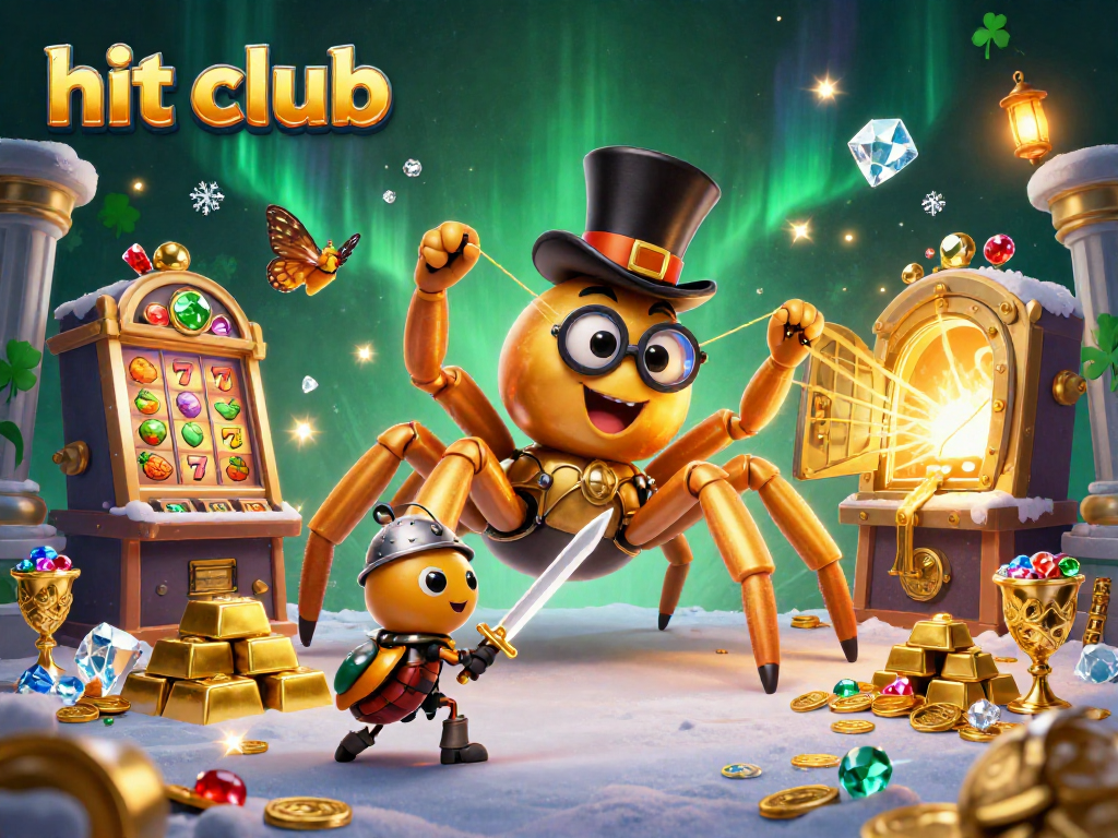 Check out the hit club scene with a golden tarantula and beetle knight amidst slot machines!