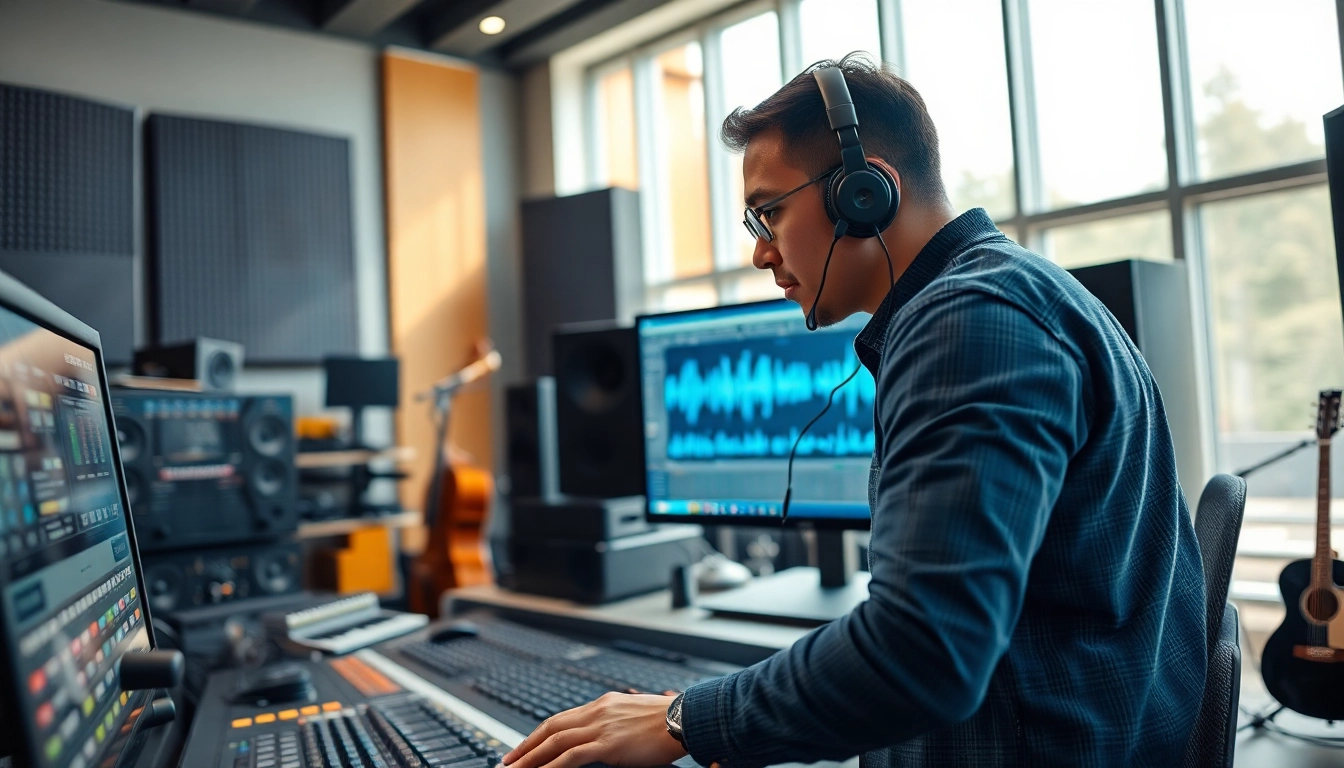 Experience top-quality online mastering services from a skilled audio engineer in a studio setting.