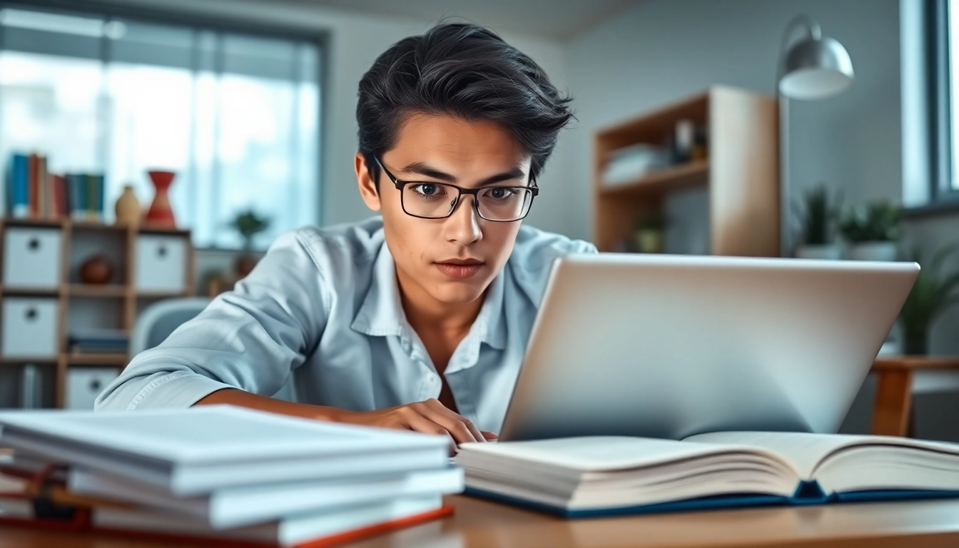 Pay someone to take gre for me with focused student working in a bright study room.