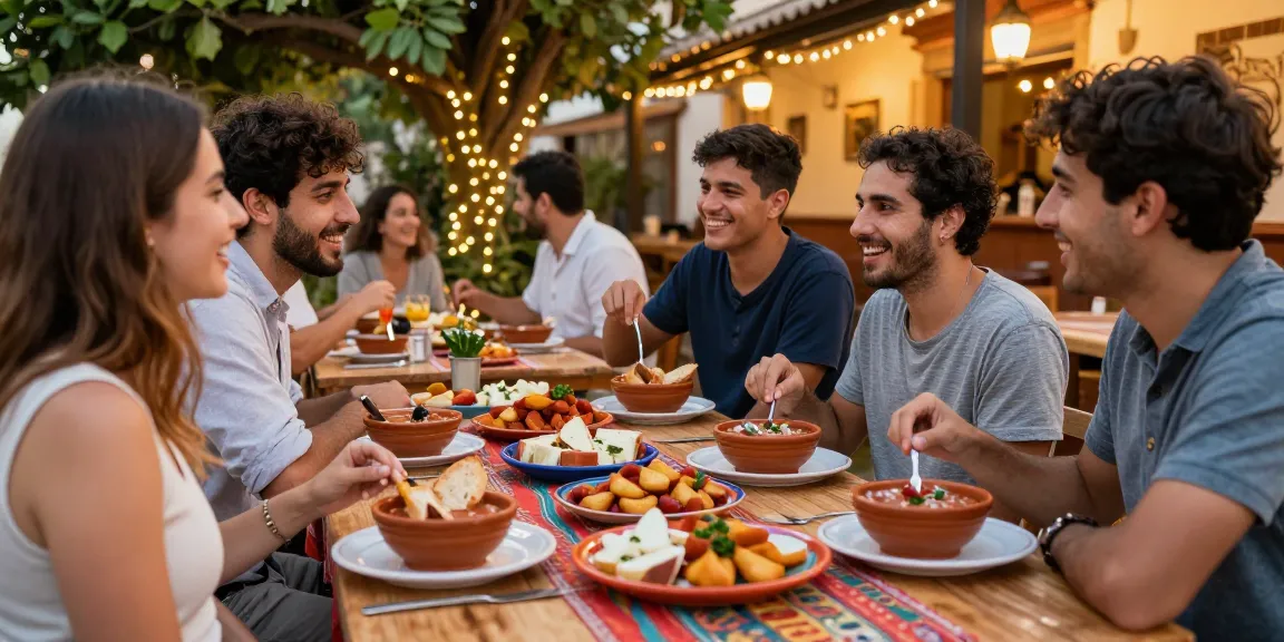 Enjoying the best salmorejo near me at a lively Spanish tapas restaurant