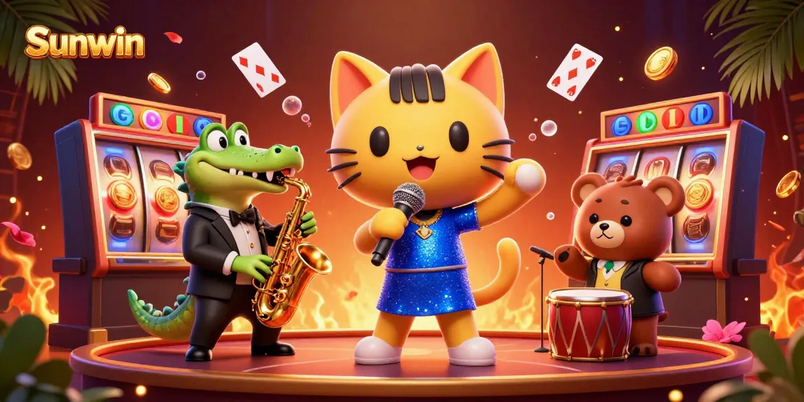 Win thrilling rewards at Sunwin with vibrant casino characters and dynamic slot elements enhancing gameplay.