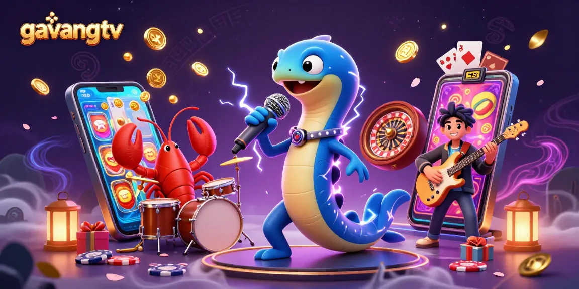 Join the thrilling world of gavangtv with a vibrant underwater casino scene featuring electric eel DJing.