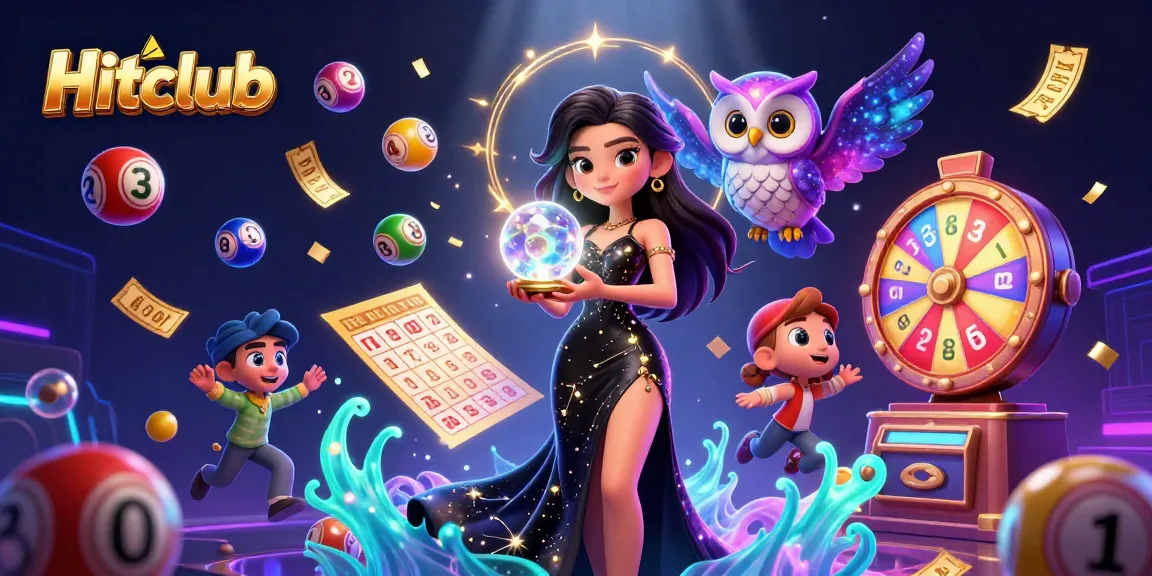 Hitclub showcases thrilling lottery action with colorful balls and dynamic prizes in a captivating casino scene.