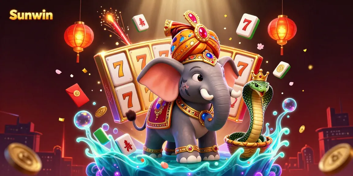 Engage with Sunwin's vibrant online casino experience featuring dynamic slot elements and characters.