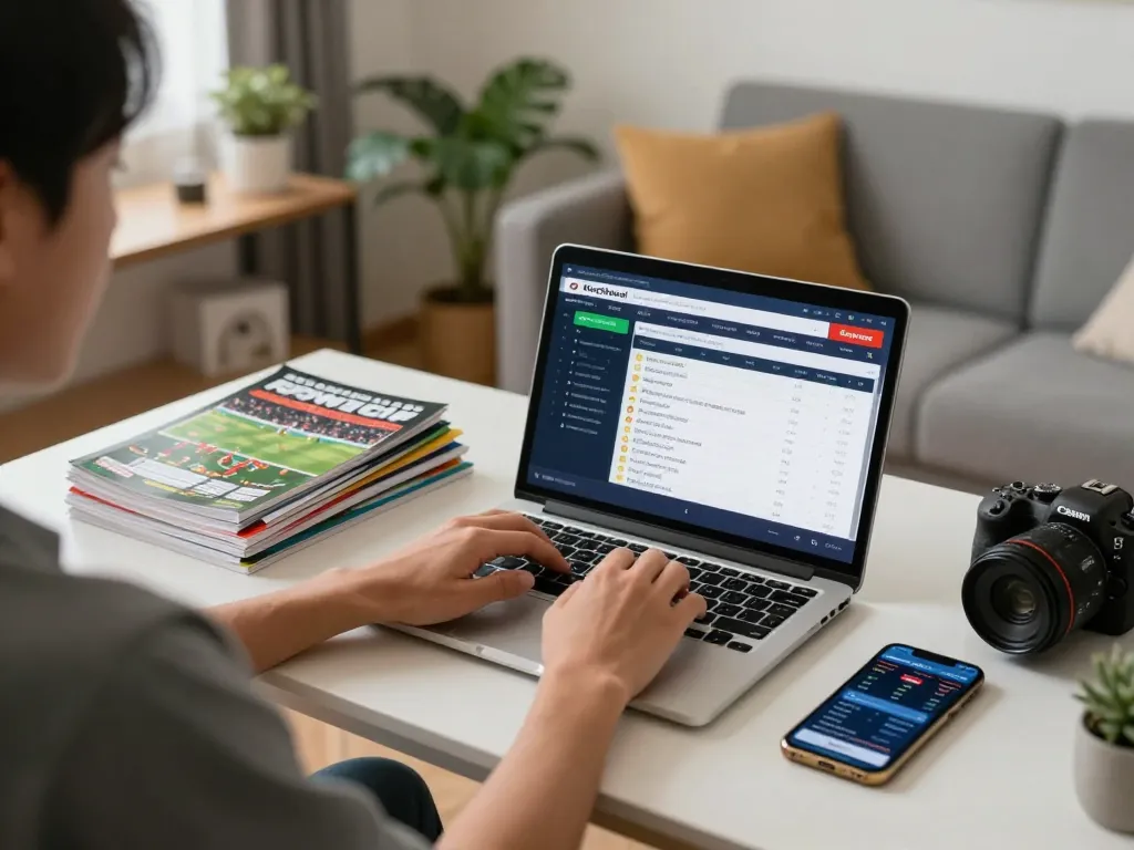 Engaging with Keonhacai’s betting interface from a cozy home office, promoting online gambling