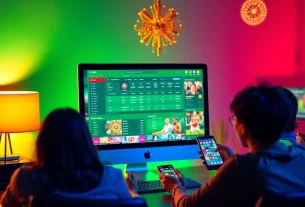 Vibrant scene at stimmgewitter.org showing diverse players engaging with online betting platform.