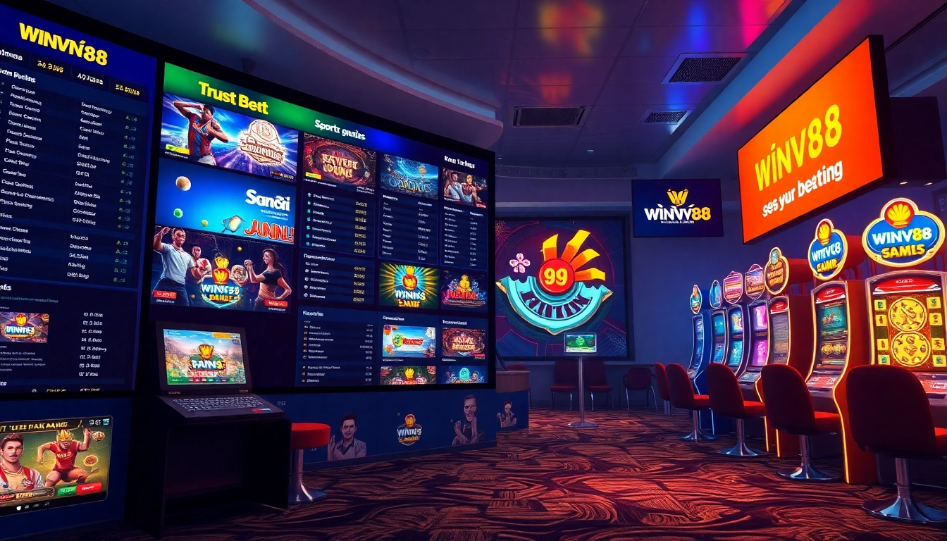 Dynamic online betting interface showcasing winvn88.live with exciting sports and casino options.